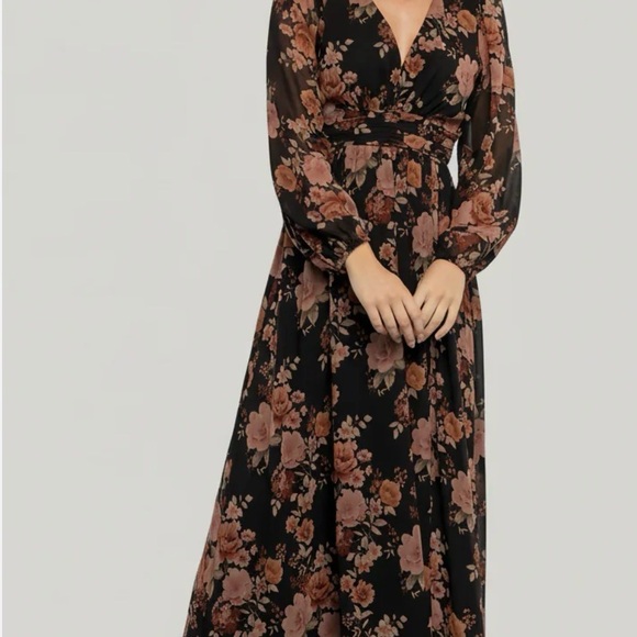 Baltic Born Black and Pink Floral Maxi Dress - Picture 3 of 4
